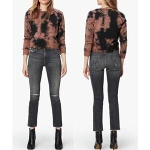 MOTHER The Mid‎ Rise Dazzler in Open Later Gray Busted Knee 1686-734 Women's 28